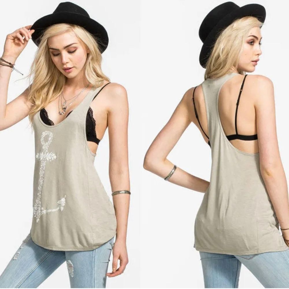 Womens Sexy Gray Tank Top Summer Beach Vest Sleeveless T shirt Loose Blouse US